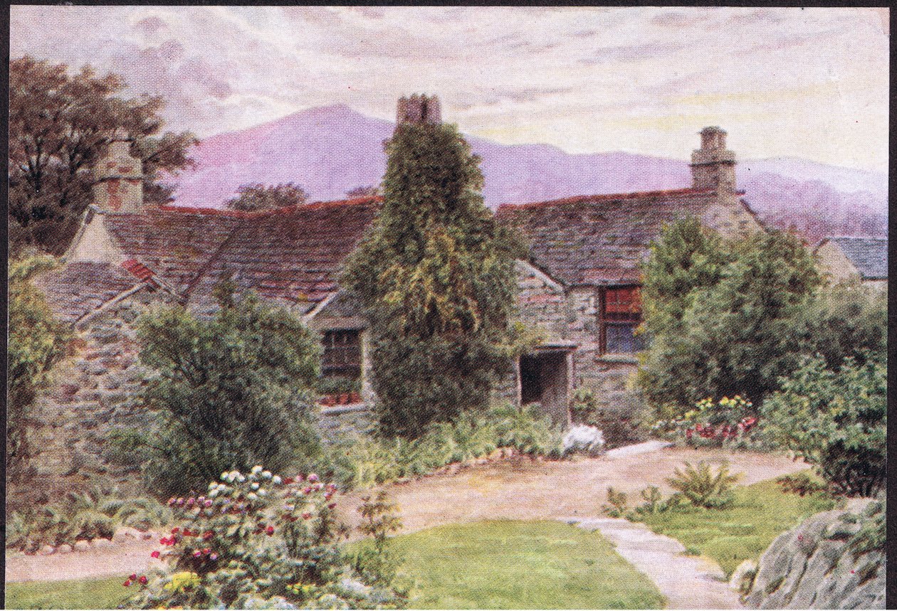 Dove Cottage, Grasmere, z The Cottages and the Village Life of Rural England wydanej przez Dent & Sons Limited, 1912 autorstwa Alfred Robert Quinton