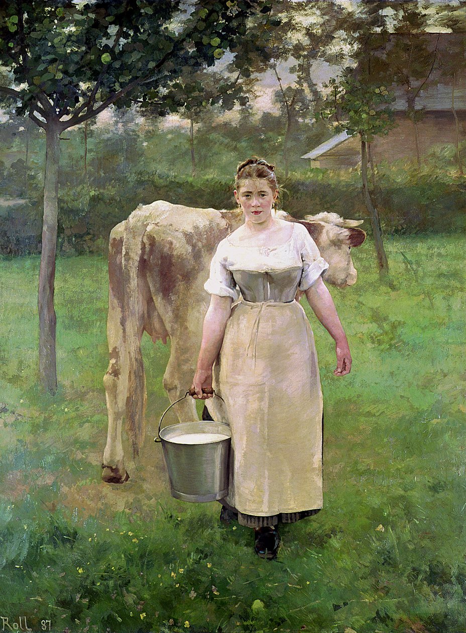 Manda Lametrie, Służąca na farmie, 1887 autorstwa Alfred Roll