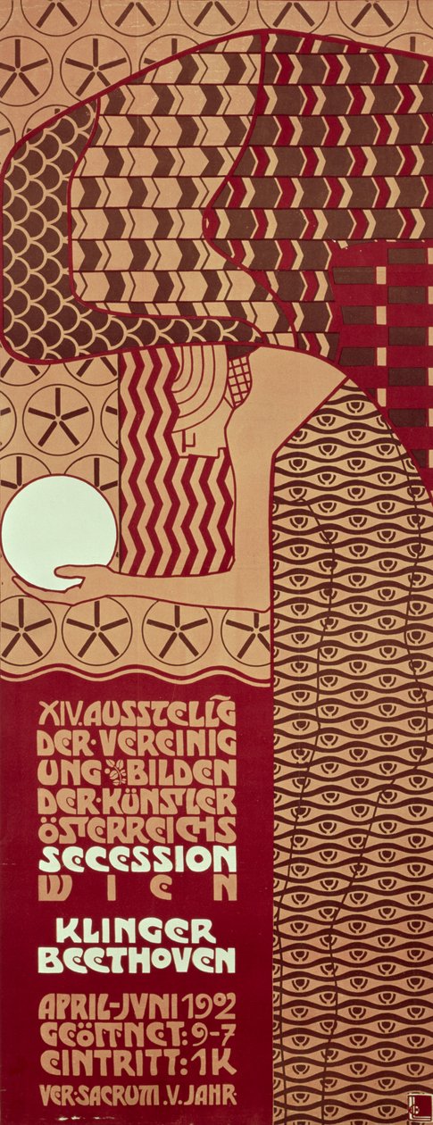 Plakat XIV Wystawy Secesji Wiedeńskiej, 1902 r. autorstwa Alfred Roller