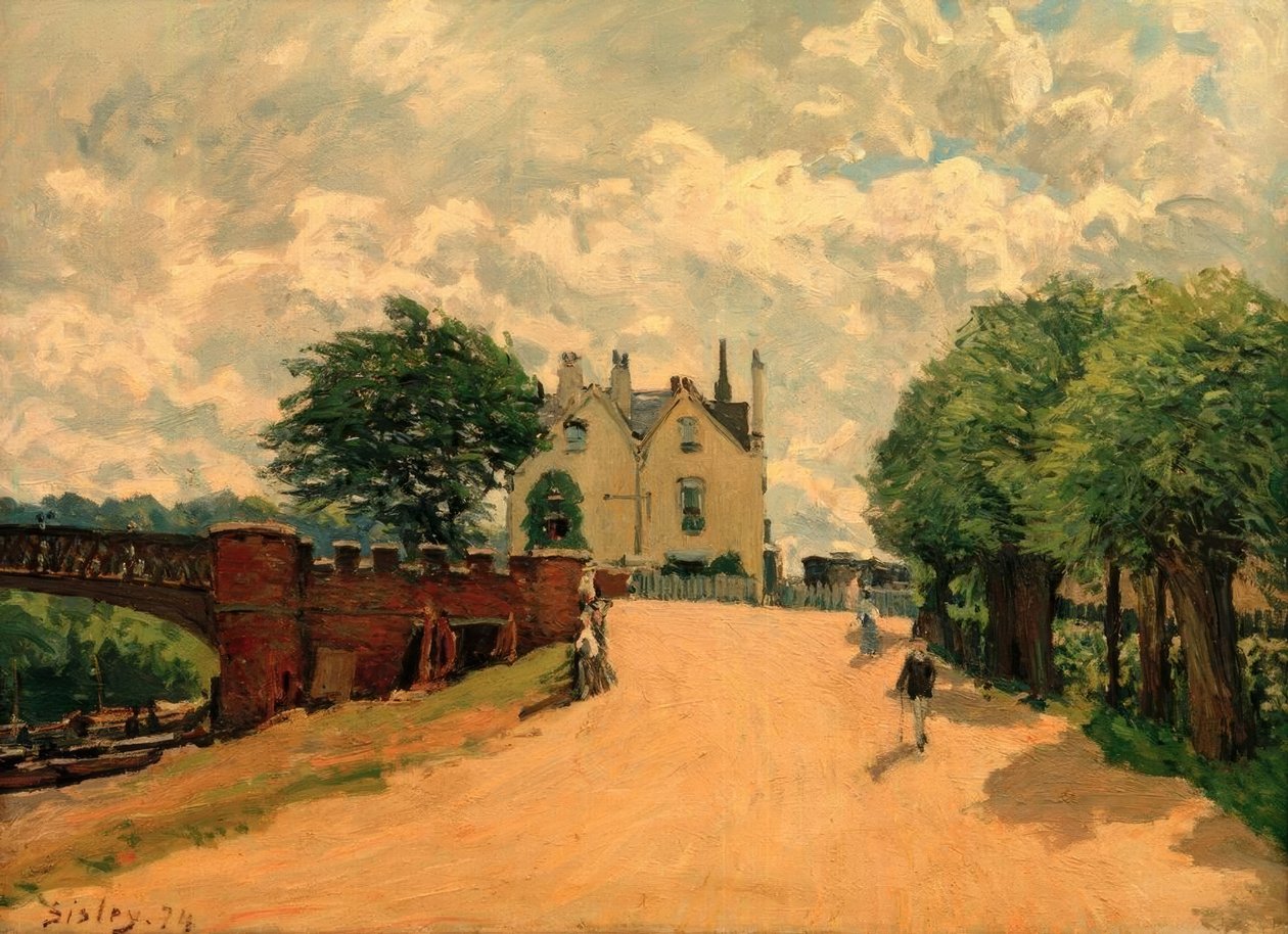 Na moście w Hampton Court autorstwa Alfred Sisley