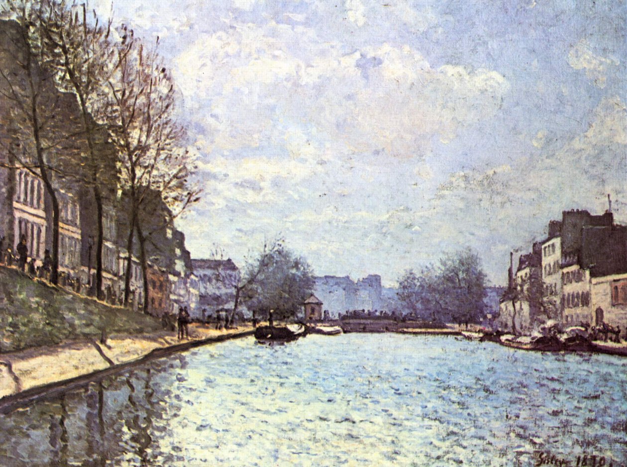 Widok na kanał św. Marcina w Paryżu autorstwa Alfred Sisley