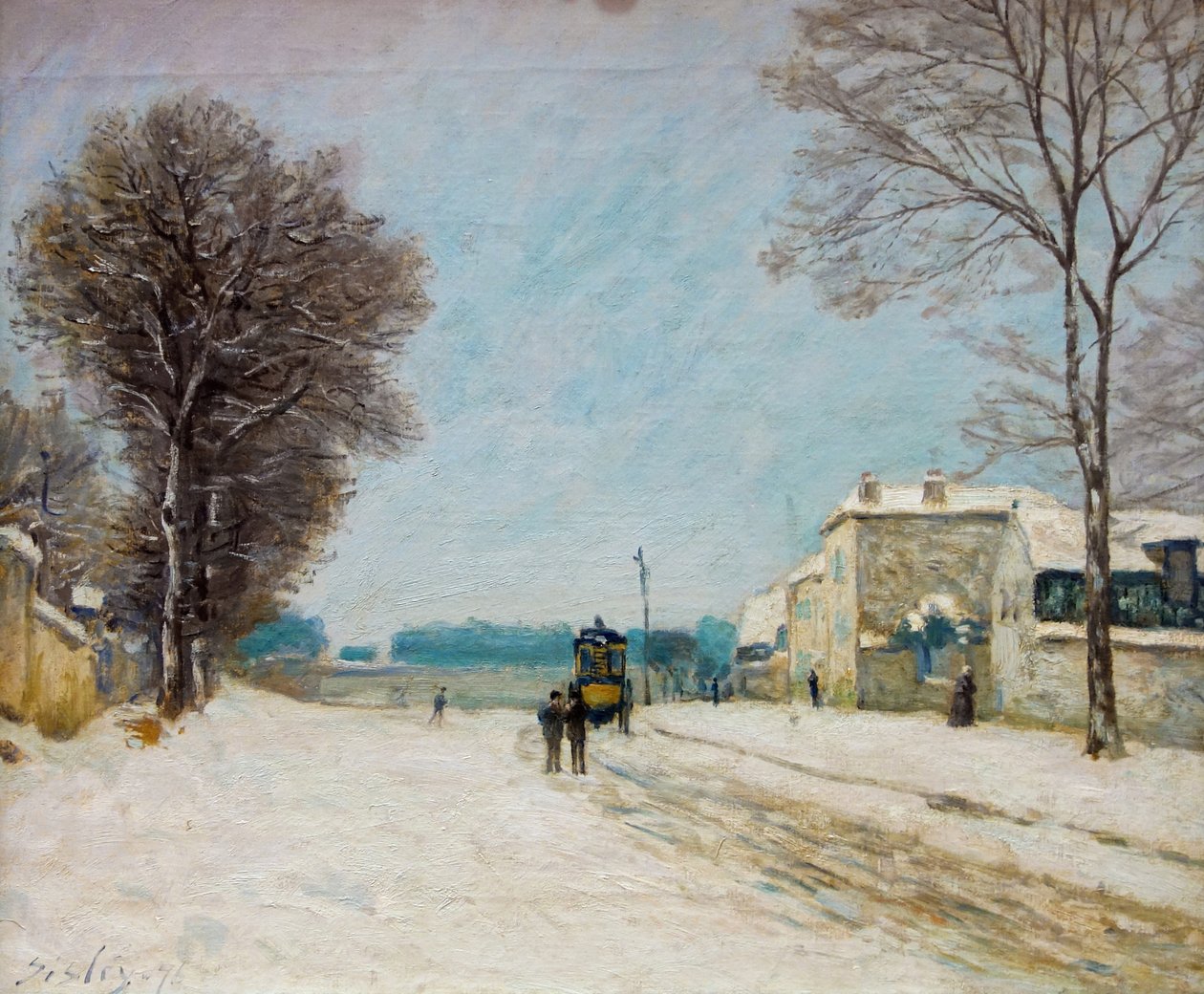 Zimą efekt śniegu w Palais des Beaux-Arts w Lille. autorstwa Alfred Sisley