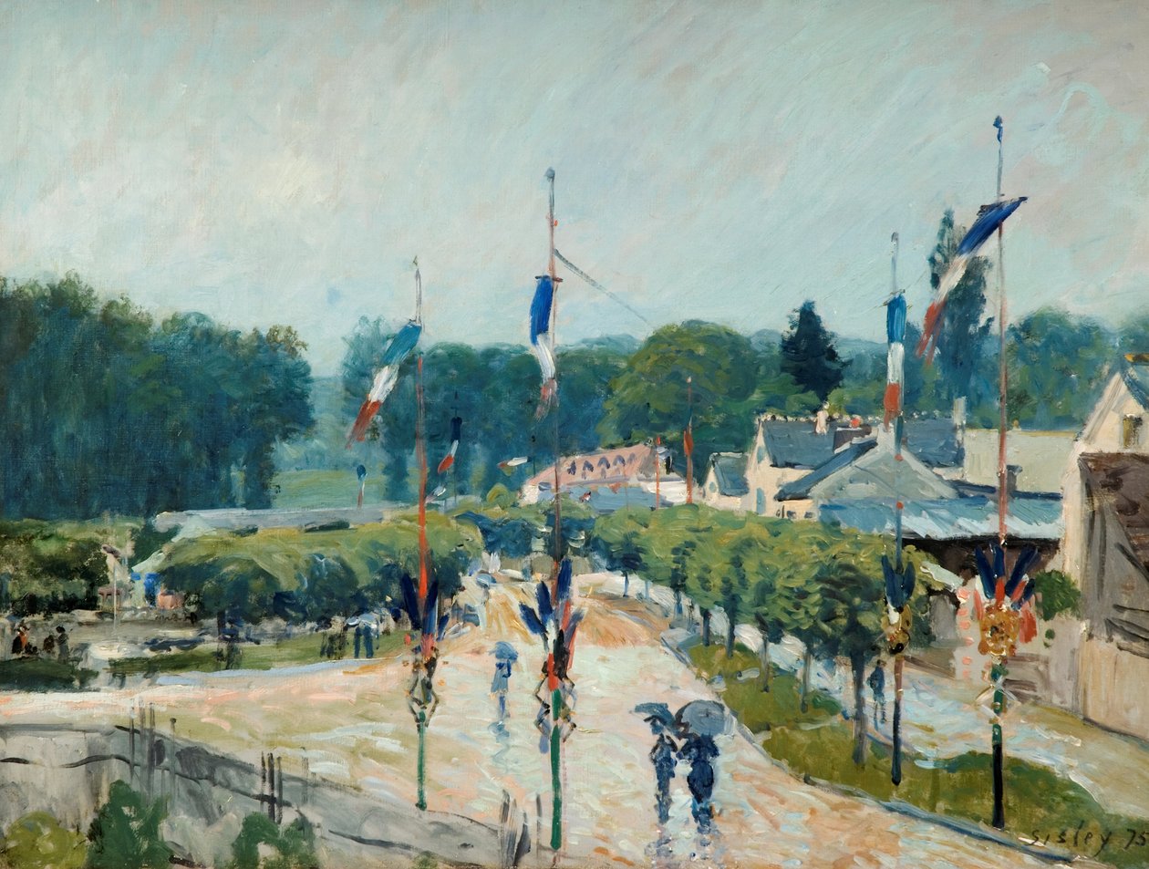 Czternasty lipca w Marly-le-Roi, 1875 autorstwa Alfred Sisley