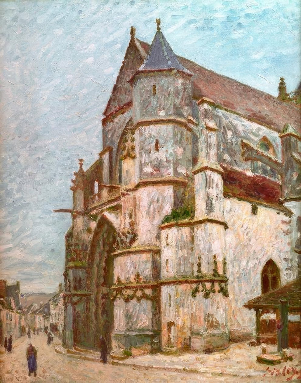 Kościół w Morecie zimą autorstwa Alfred Sisley