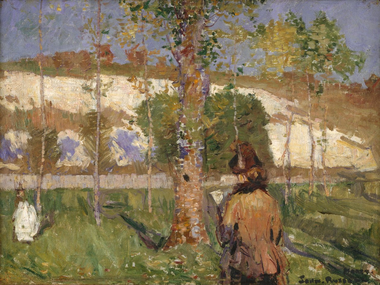 Madame Sisley nad brzegiem Loing w Moret autorstwa Alfred Sisley