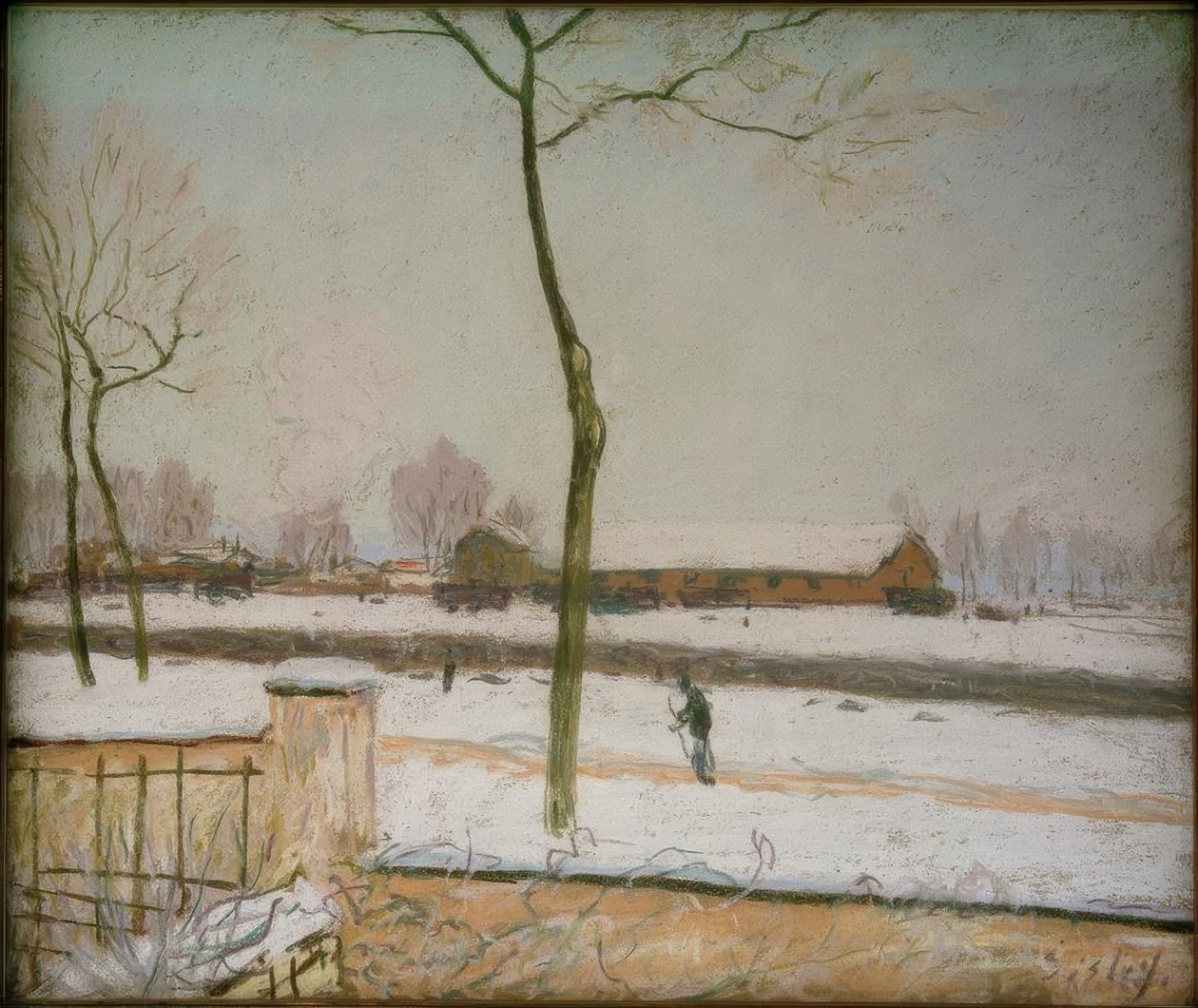 Moret - Zimowy krajobraz autorstwa Alfred Sisley