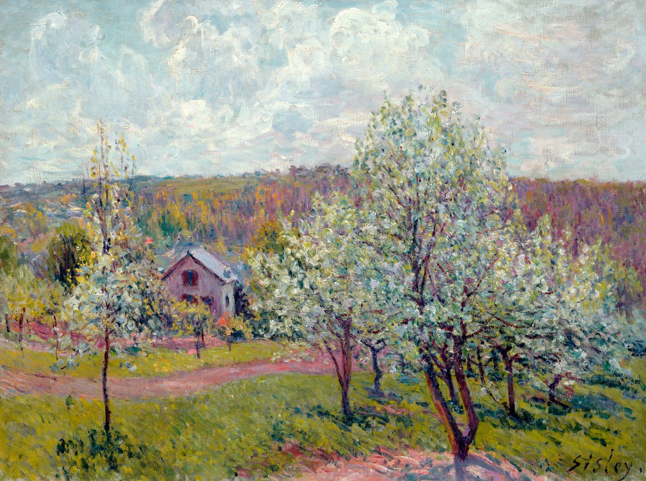 Wiosna w okolicach Paryża, Kwiat jabłoni, 1879 autorstwa Alfred Sisley