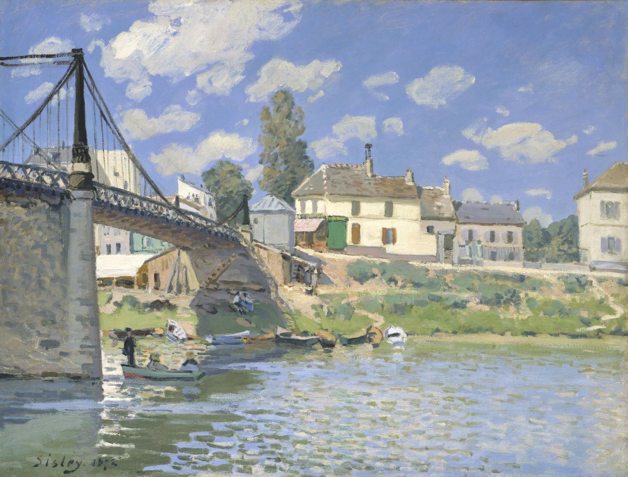 Most w Villeneuve-la-Garenne autorstwa Alfred Sisley