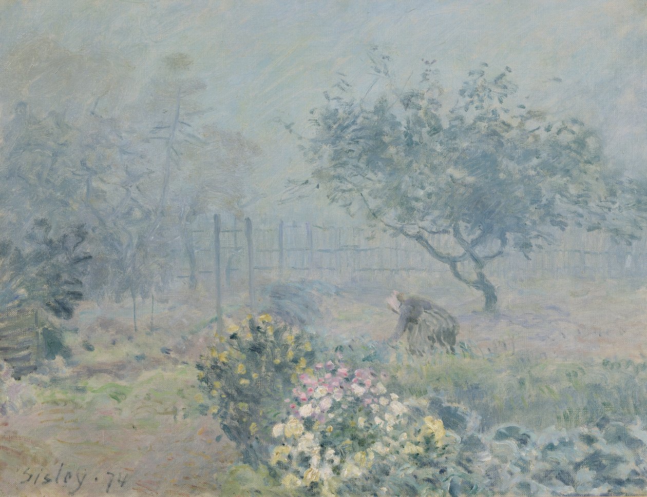 Mgła, Voisins, 1874 autorstwa Alfred Sisley