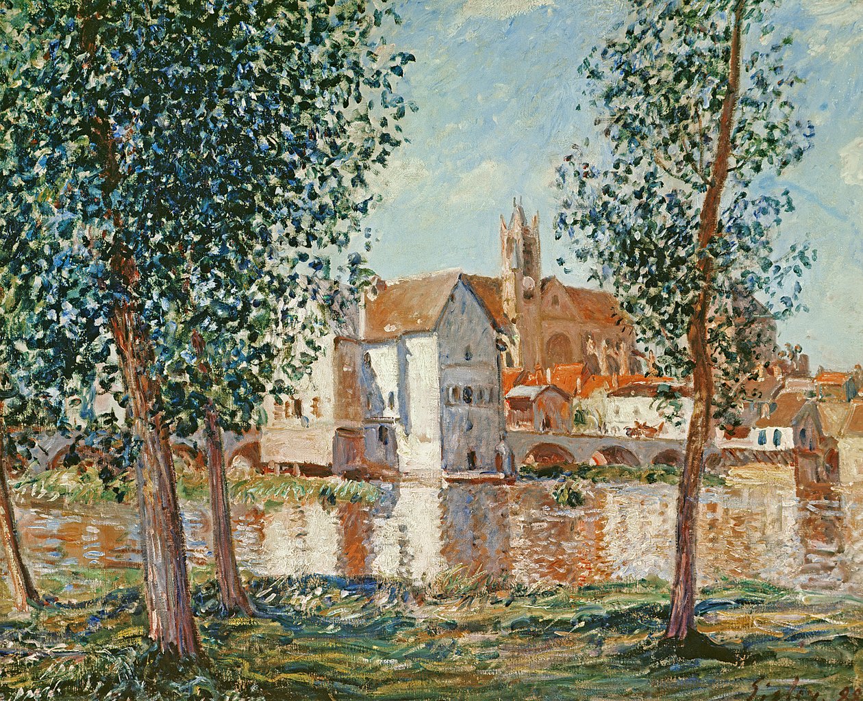 Loing at Moret, wrześniowy poranek autorstwa Alfred Sisley