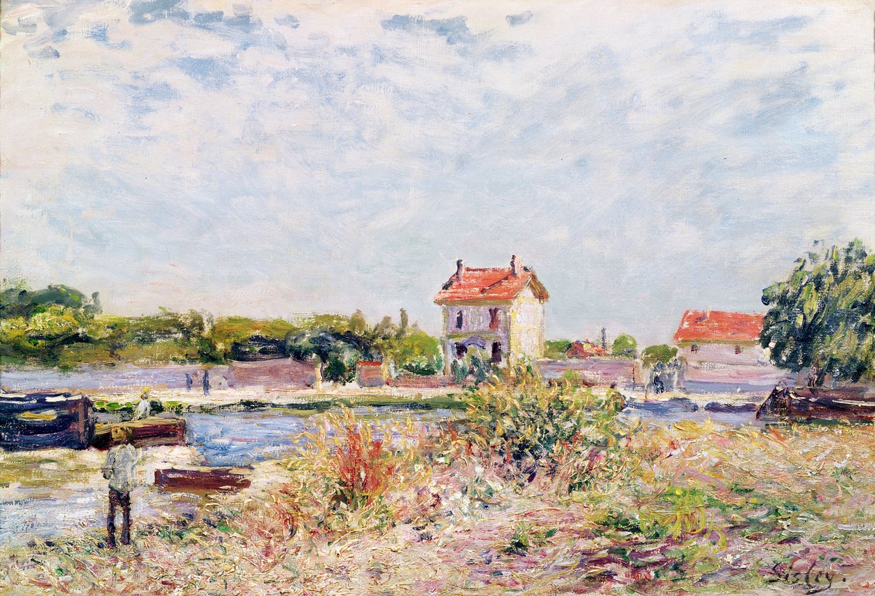 Loing w Saint-Mammes, 1885 autorstwa Alfred Sisley