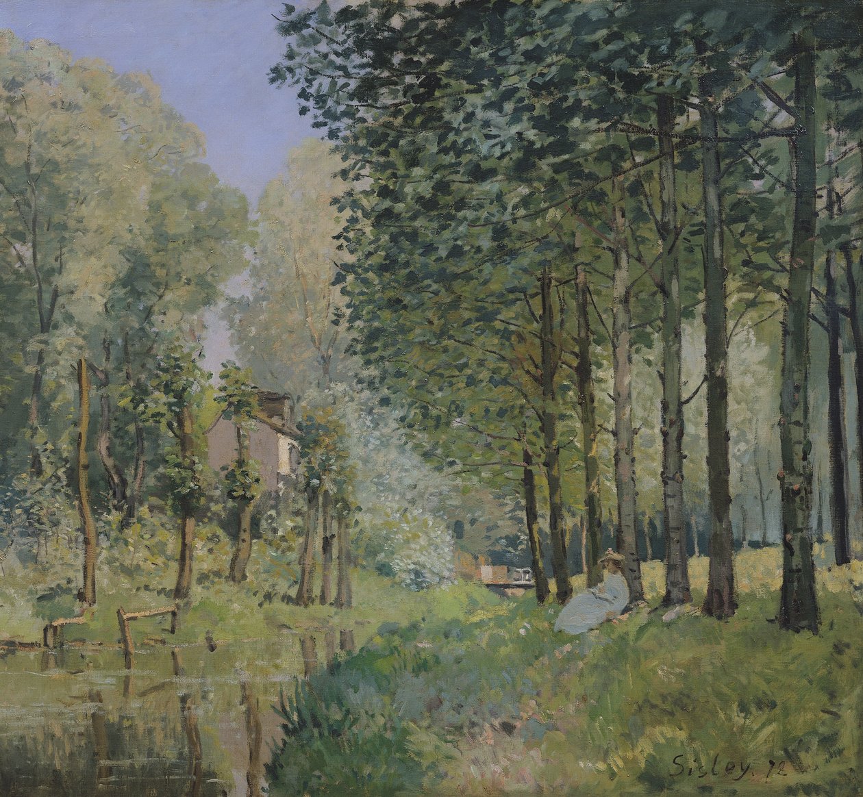 Odpoczynek nad strumieniem. Krawędź lasu, 1872 autorstwa Alfred Sisley