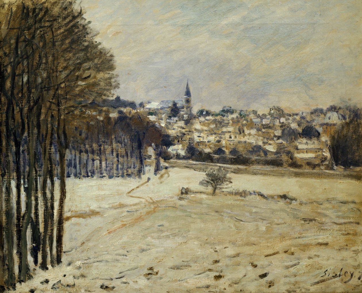 Śnieg w Marly-le-Roi, 1875 autorstwa Alfred Sisley