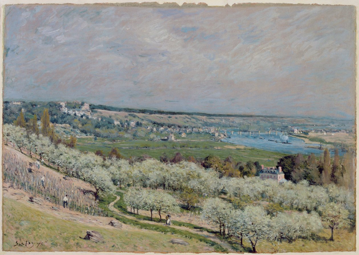 Taras w Saint-Germain, wiosna, 1875 autorstwa Alfred Sisley