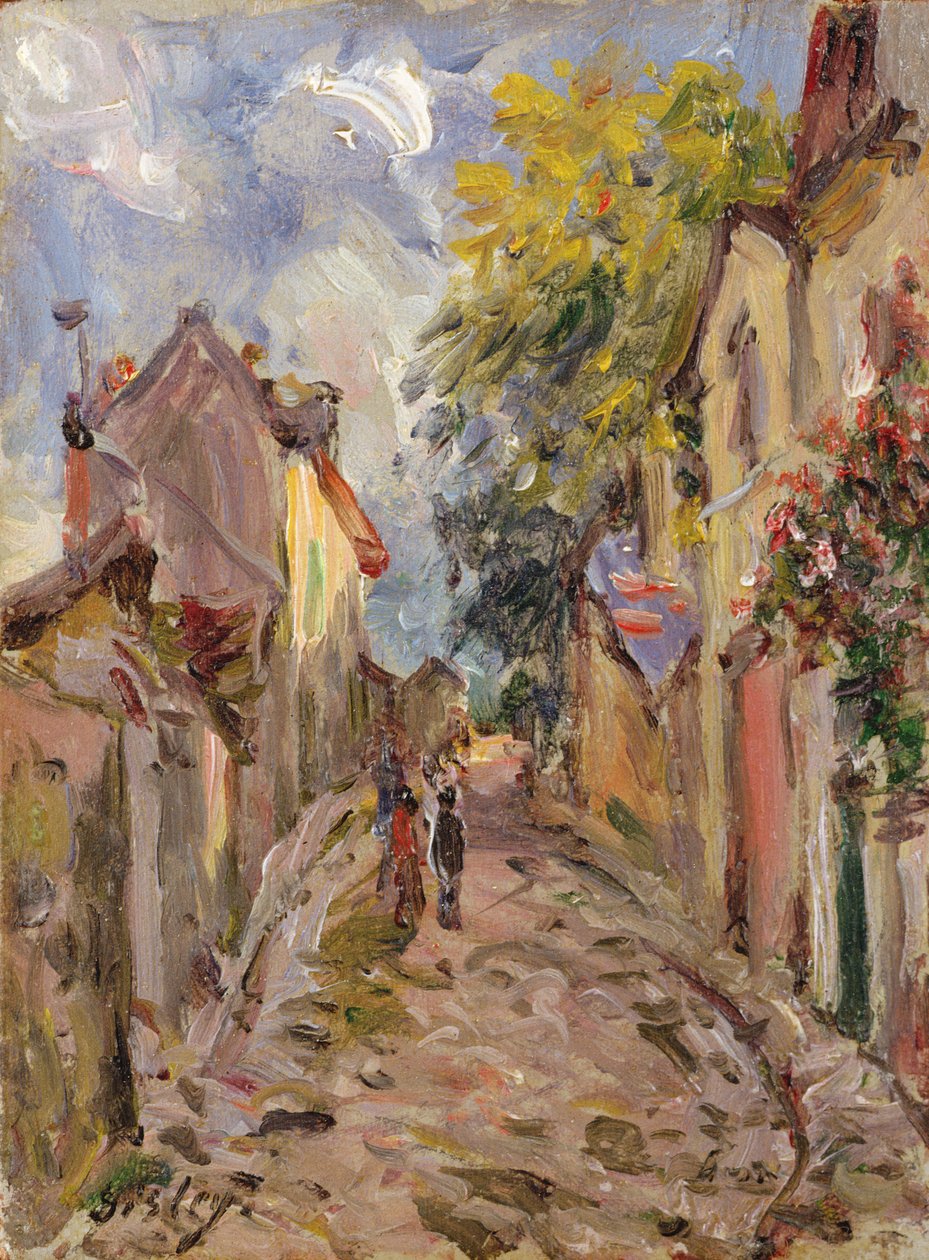 Wiejska scena uliczna (panel) autorstwa Alfred Sisley