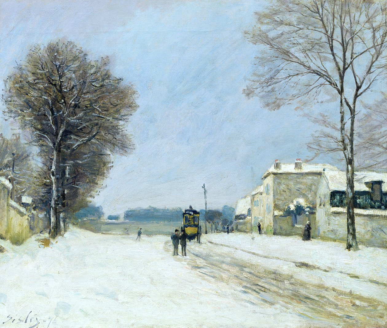 Zima, efekt śniegu, 1876 autorstwa Alfred Sisley
