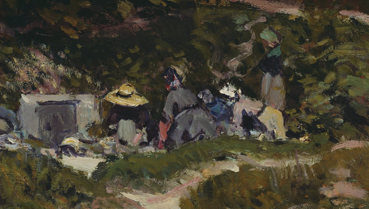 Kobiety do prania, olej na płótnie, detal z 340101 autorstwa Alfred Sisley