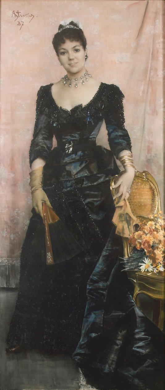 Portret La Baronne du Mesnil autorstwa Alfred Emile Stevens