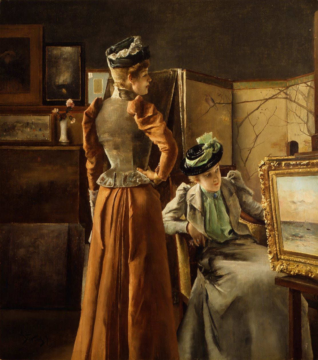 Wizyta w Pracowni autorstwa Alfred Emile Stevens
