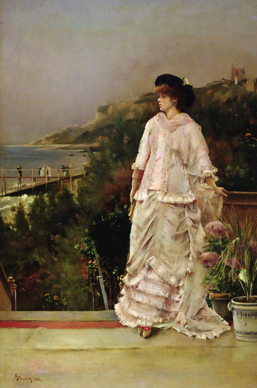 Kobieta na tarasie, 1882 autorstwa Alfred Emile Stevens
