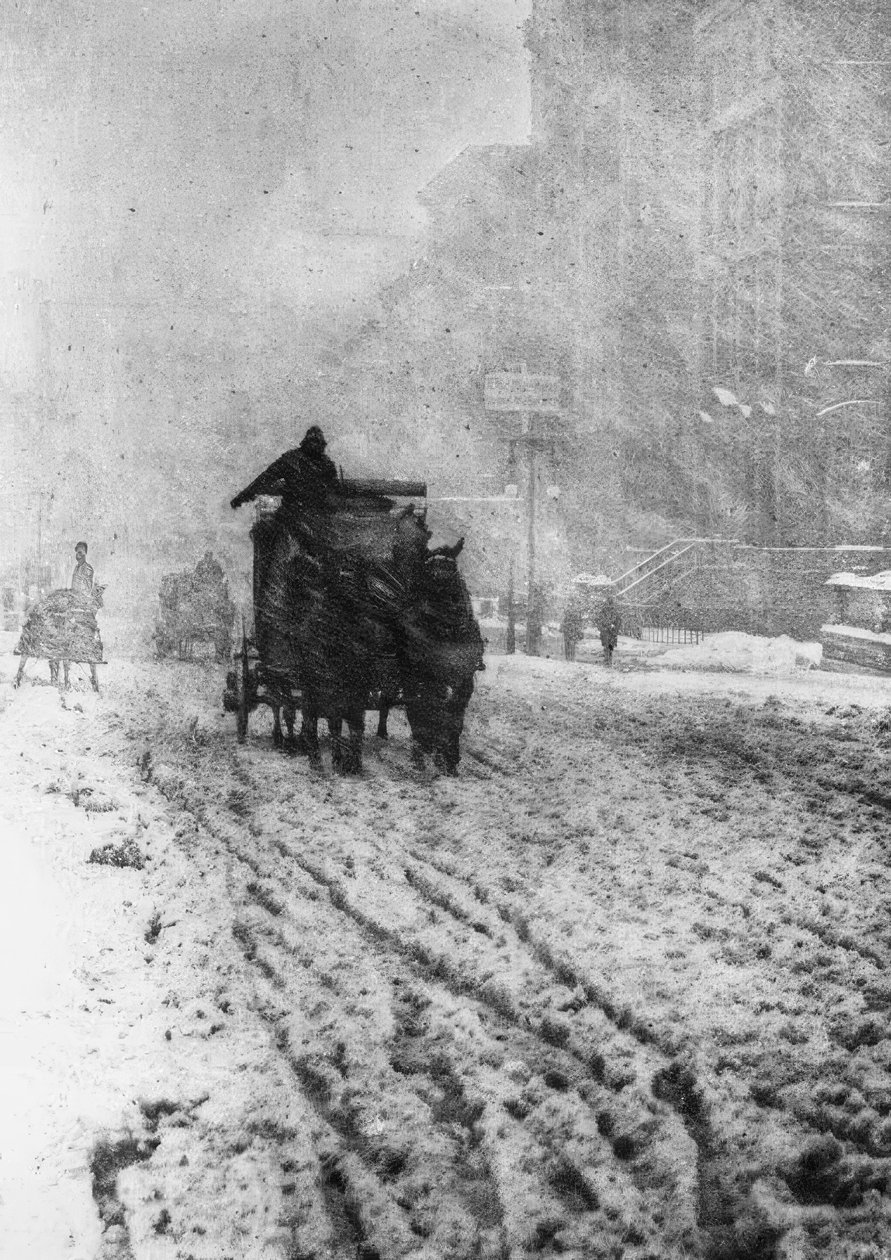 Nowy Jork, Piąta Aleja / Śnieżna burza autorstwa Alfred Stieglitz