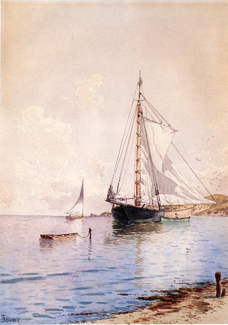 Suszenie grota na kotwicy autorstwa Alfred Thompson Bricher