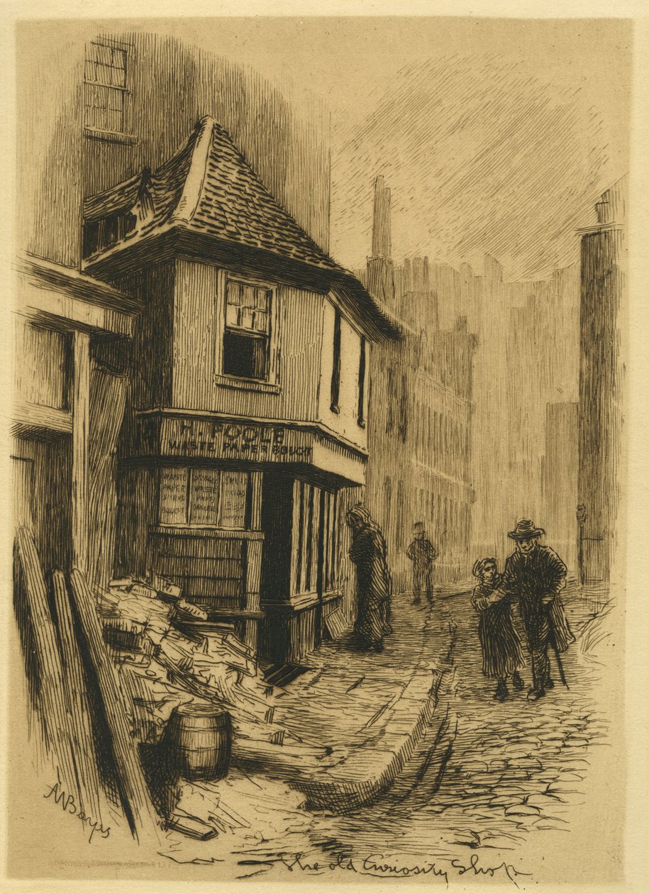 The Old Curiosity Shop, z angielskiego Etchings, t. V, pl. 5, 1885 r autorstwa Alfred Walter Bayes