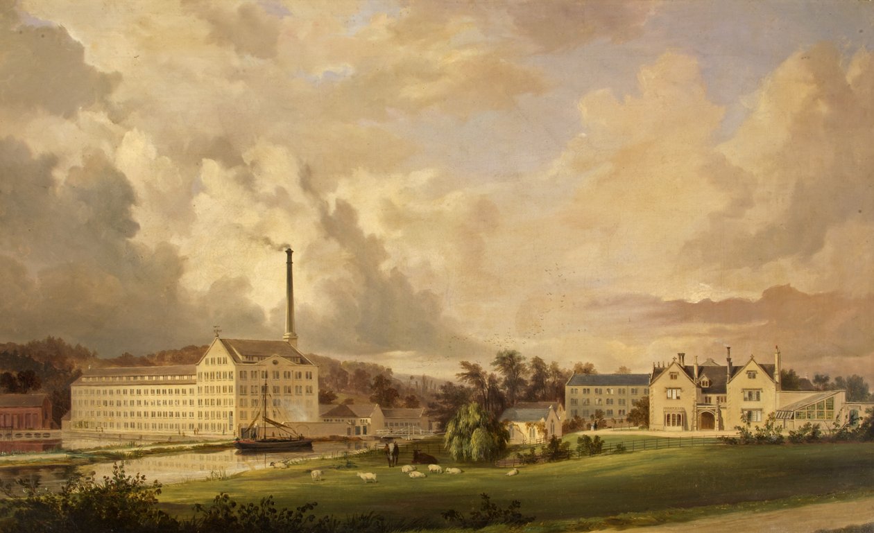 Ebley Cloth Mills, Stroud, Gloucestershire autorstwa Alfred Newland Smith
