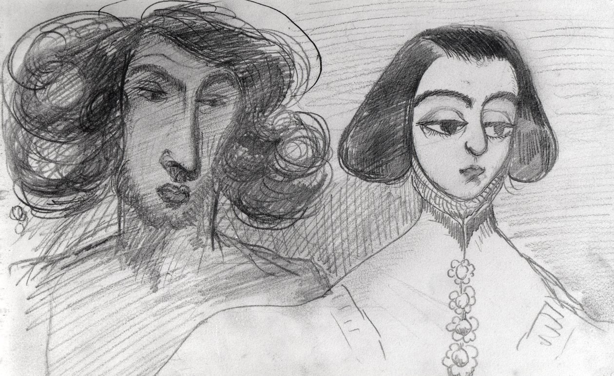 Autoportret z George Sand (1804-76) autorstwa Alfred de Musset
