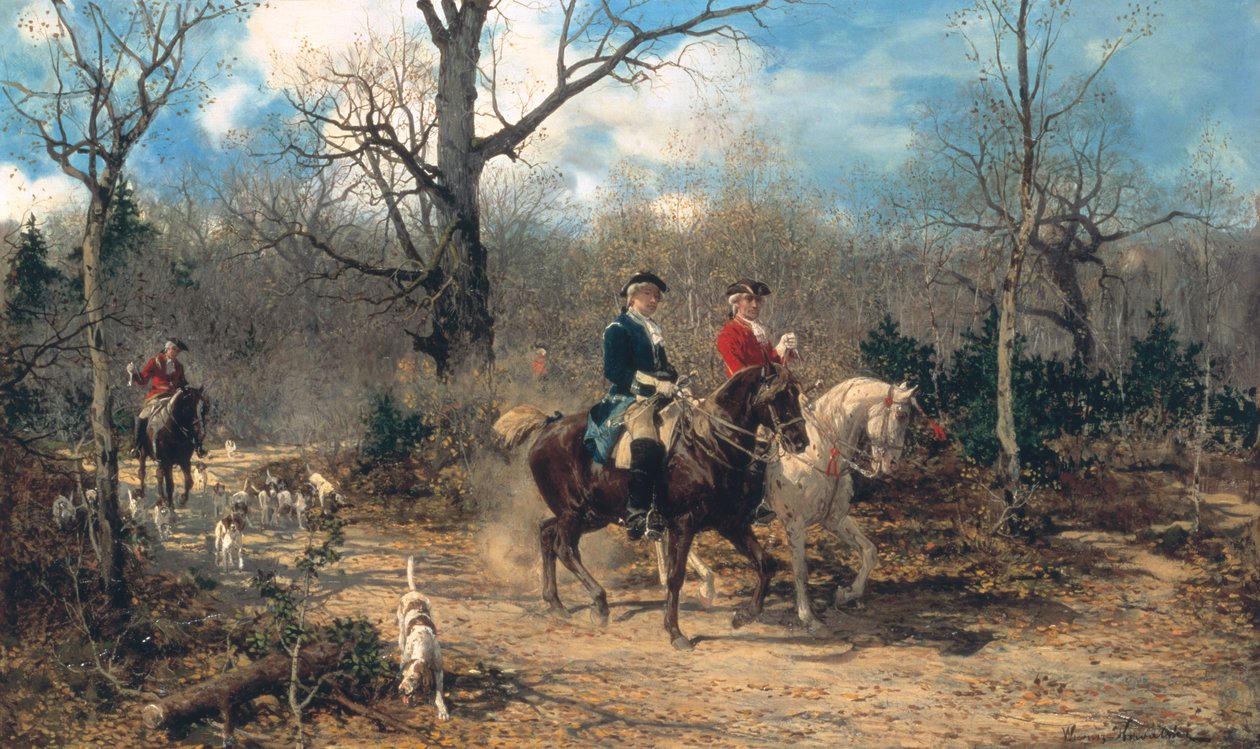 Jesienna przejażdżka, ok. 1875-80 autorstwa Alfred von Wierusz Kowalski