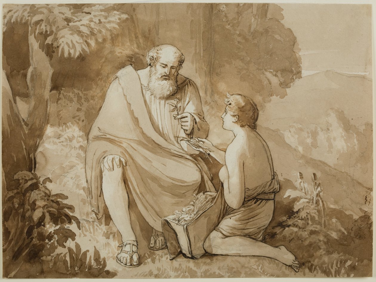 Ilustracja do „Comus” (tusz na papierze) autorstwa Alfred Edward Chalon
