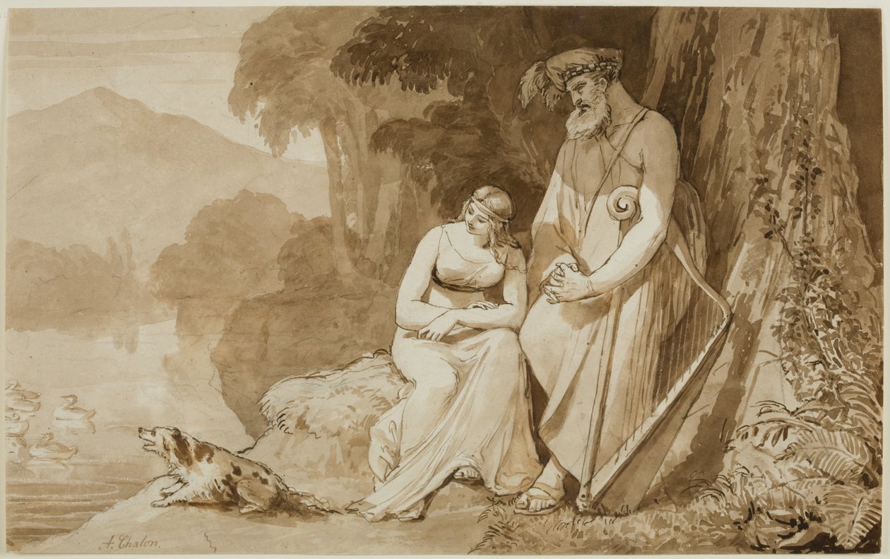 Ilustracja do „Pani Jeziora” (tusz na papierze) autorstwa Alfred Edward Chalon