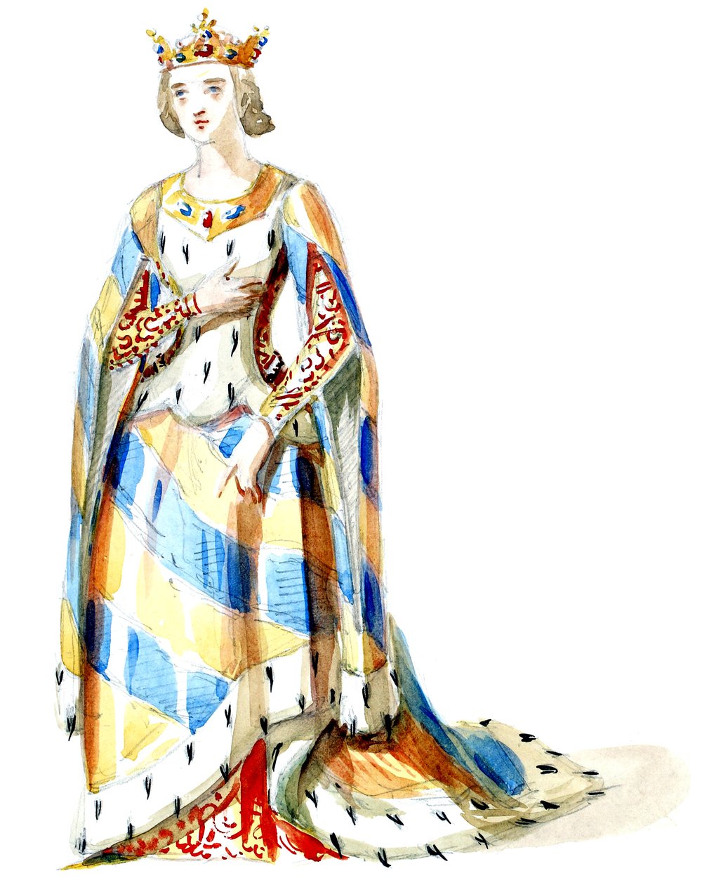 Halévy - La magicienne - modele kostiumów autorstwa Alfreda Alberta - 05. Pani Gueymard, 2. kostium (wyretuszowany) autorstwa Alfred Albert