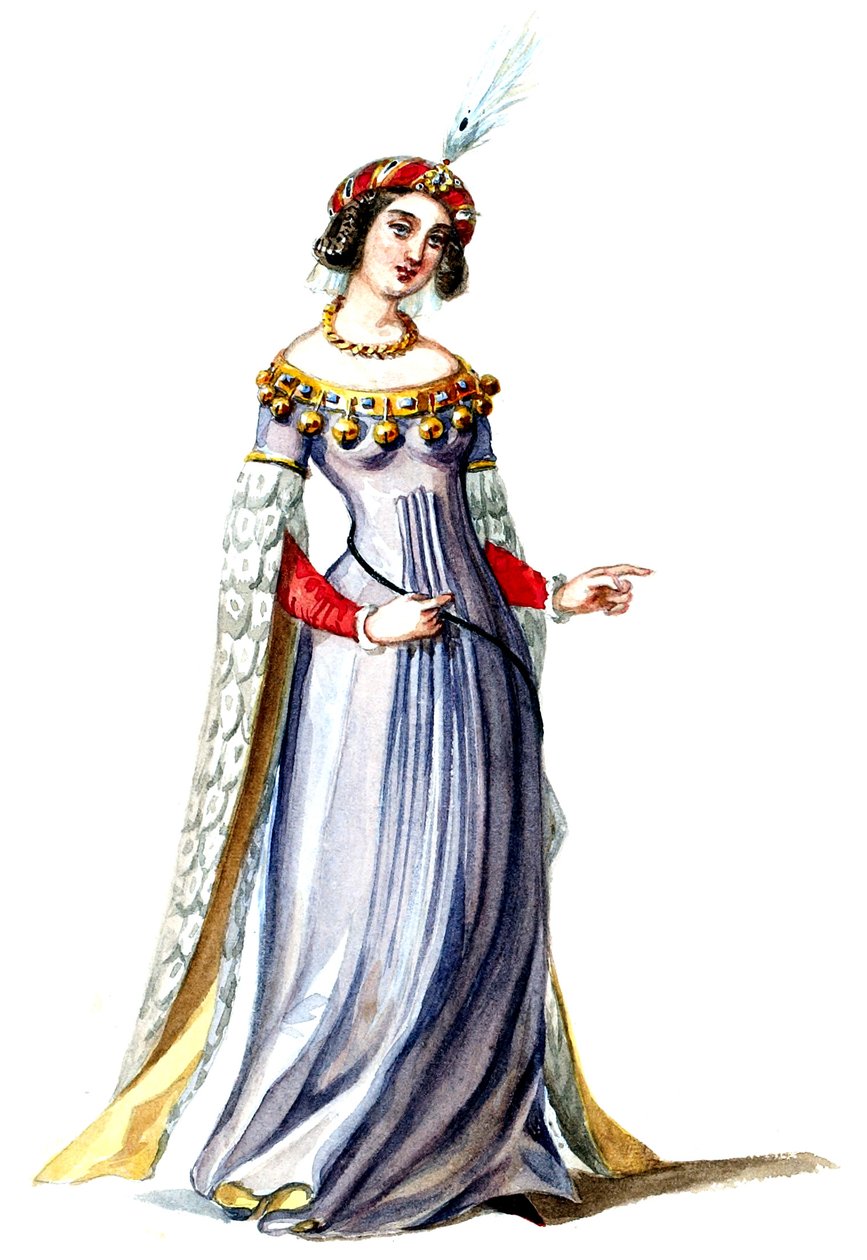 Halévy - La magicienne - modele kostiumów autorstwa Alfreda Alberta - 07. Dama dworu (wyretuszowana) autorstwa Alfred Albert