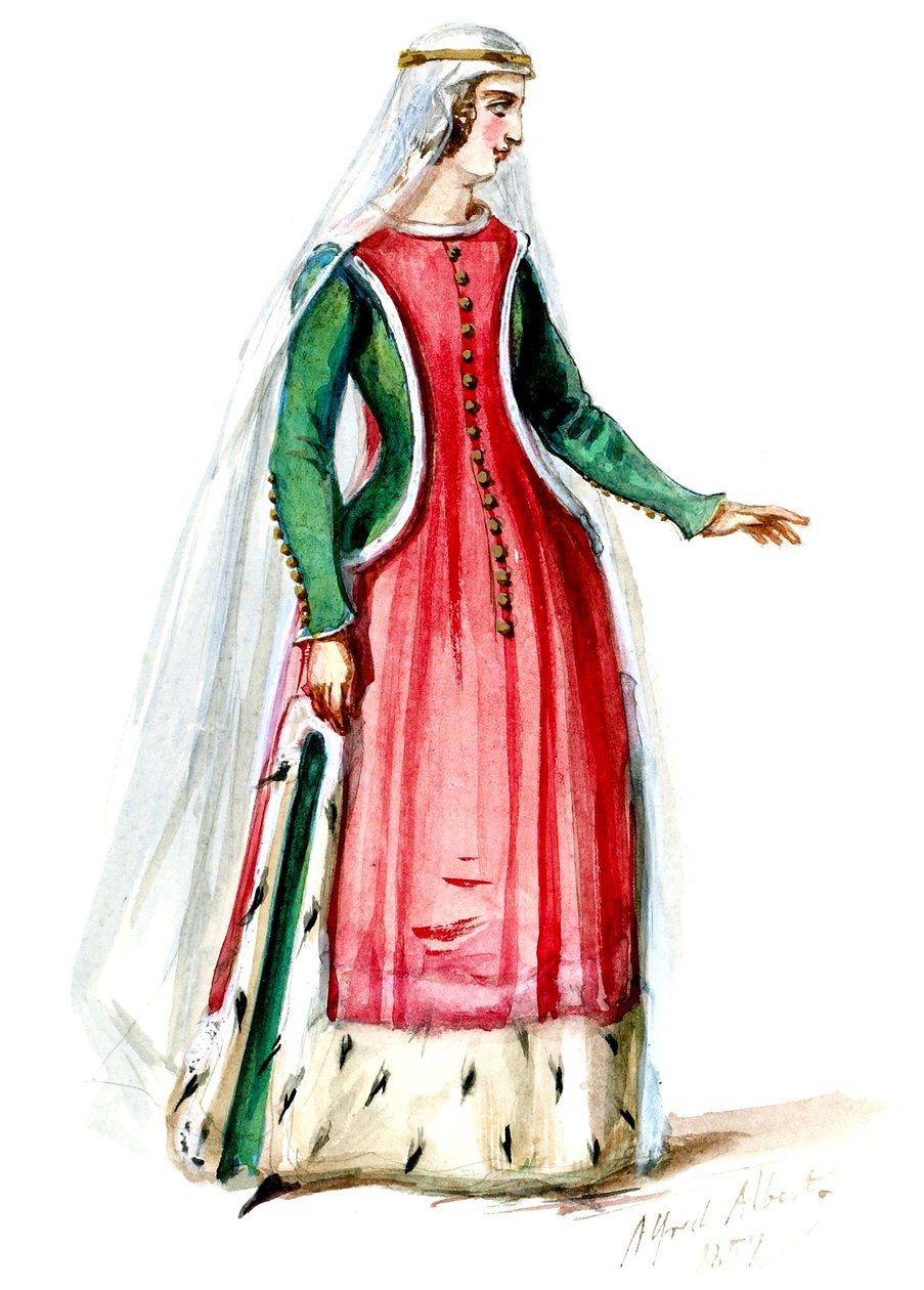 Halévy - La magicienne - modele kostiumów autorstwa Alfreda Alberta - 08. Dama szlachetna (wyretuszowana) autorstwa Alfred Albert