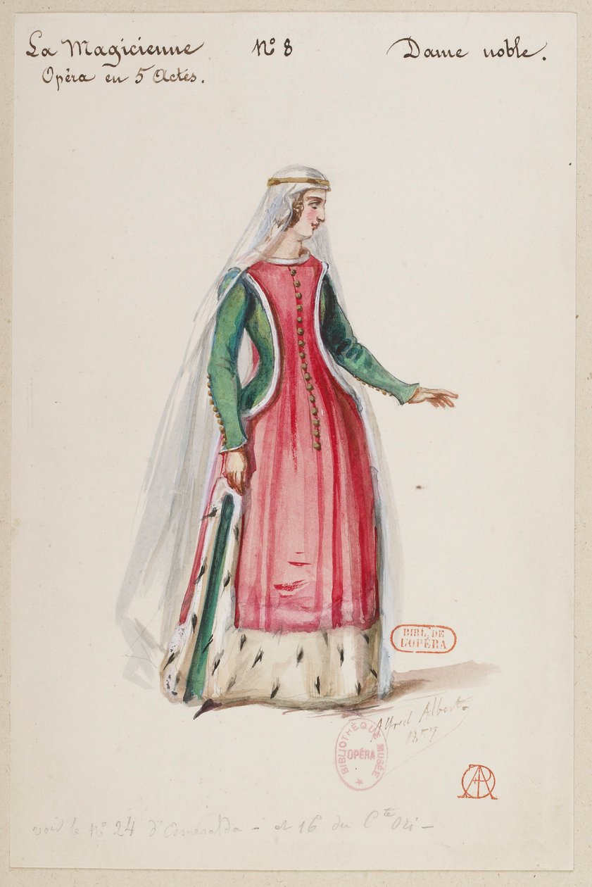 Halévy - La magicienne - modele kostiumów autorstwa Alfreda Alberta - 08. Dama szlachetna autorstwa Alfred Albert