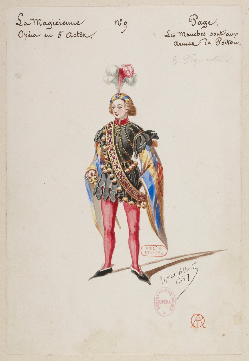 Halévy - La magicienne - modele kostiumów autorstwa Alfreda Alberta - 09. Strona. Osiem dodatków autorstwa Alfred Albert
