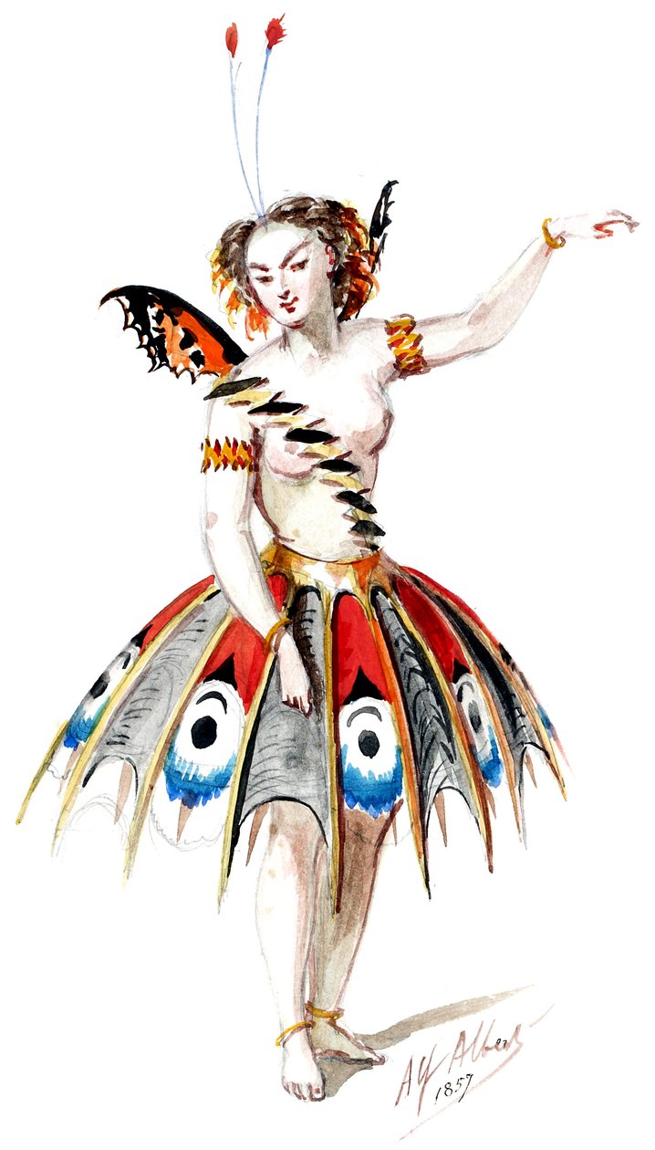 Halévy - La magicienne - modele kostiumów autorstwa Alfreda Alberta - 11. Papillon (wyretuszowany) autorstwa Alfred Albert