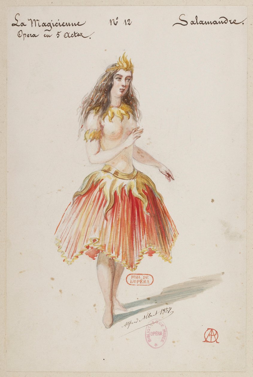 Halévy - La magicienne - modele kostiumów autorstwa Alfreda Alberta - 12. Salamandre autorstwa Alfred Albert