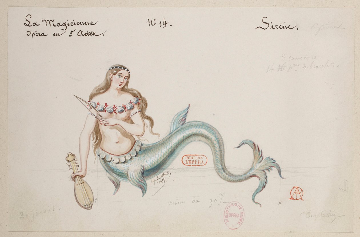Halévy - La magicienne - modele kostiumów autorstwa Alfreda Alberta - 14. Syrena autorstwa Alfred Albert