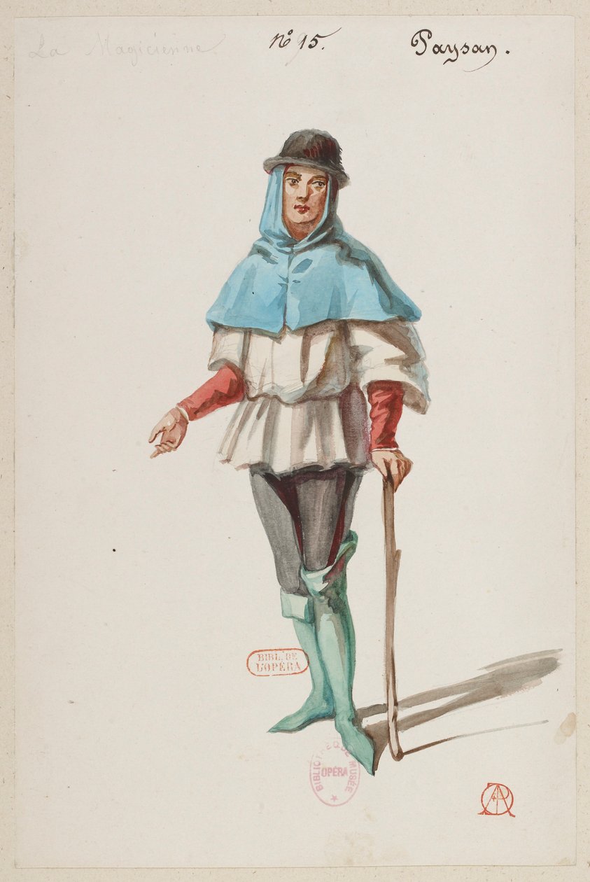 Halévy - La magicienne - modele kostiumów autorstwa Alfreda Alberta - 15. Paysan autorstwa Alfred Albert