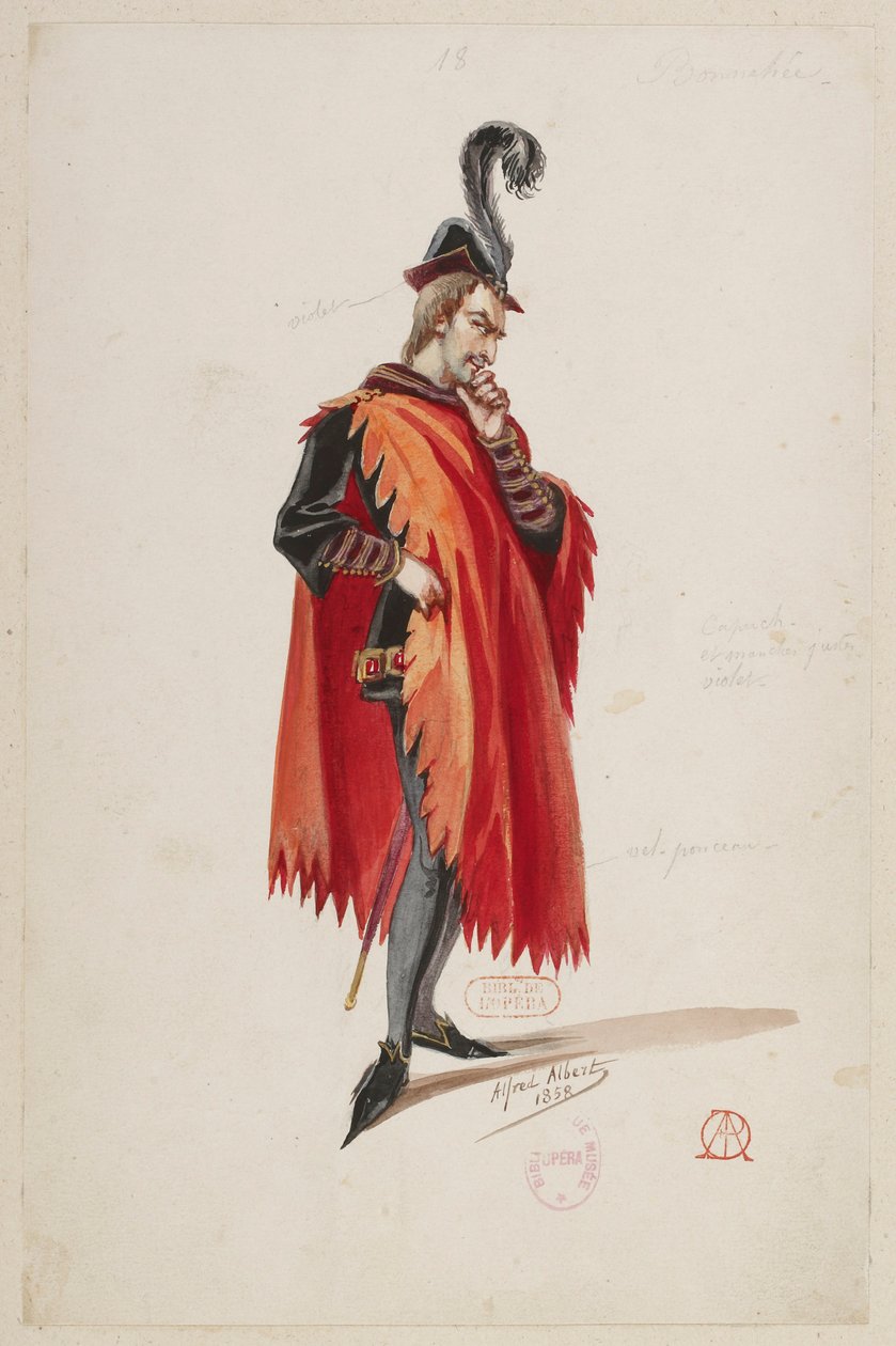 Halévy - La magicienne - modele kostiumów Alfreda Alberta - 18. (Stello de Nici), M. Bonnehée autorstwa Alfred Albert