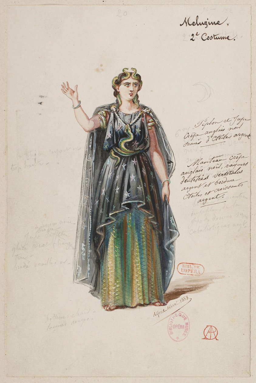 Halévy - La magicienne - modele kostiumów Alfreda Alberta - 20. Mélusine, 2. kostium autorstwa Alfred Albert