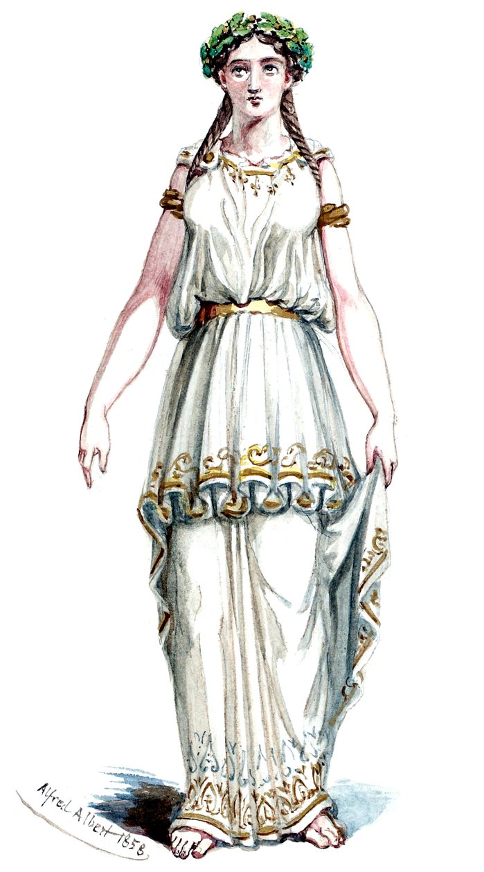 Halévy - La magicienne - modele kostiumów autorstwa Alfreda Alberta - 21. Mélusine, 3. kostium (wyretuszowany) autorstwa Alfred Albert