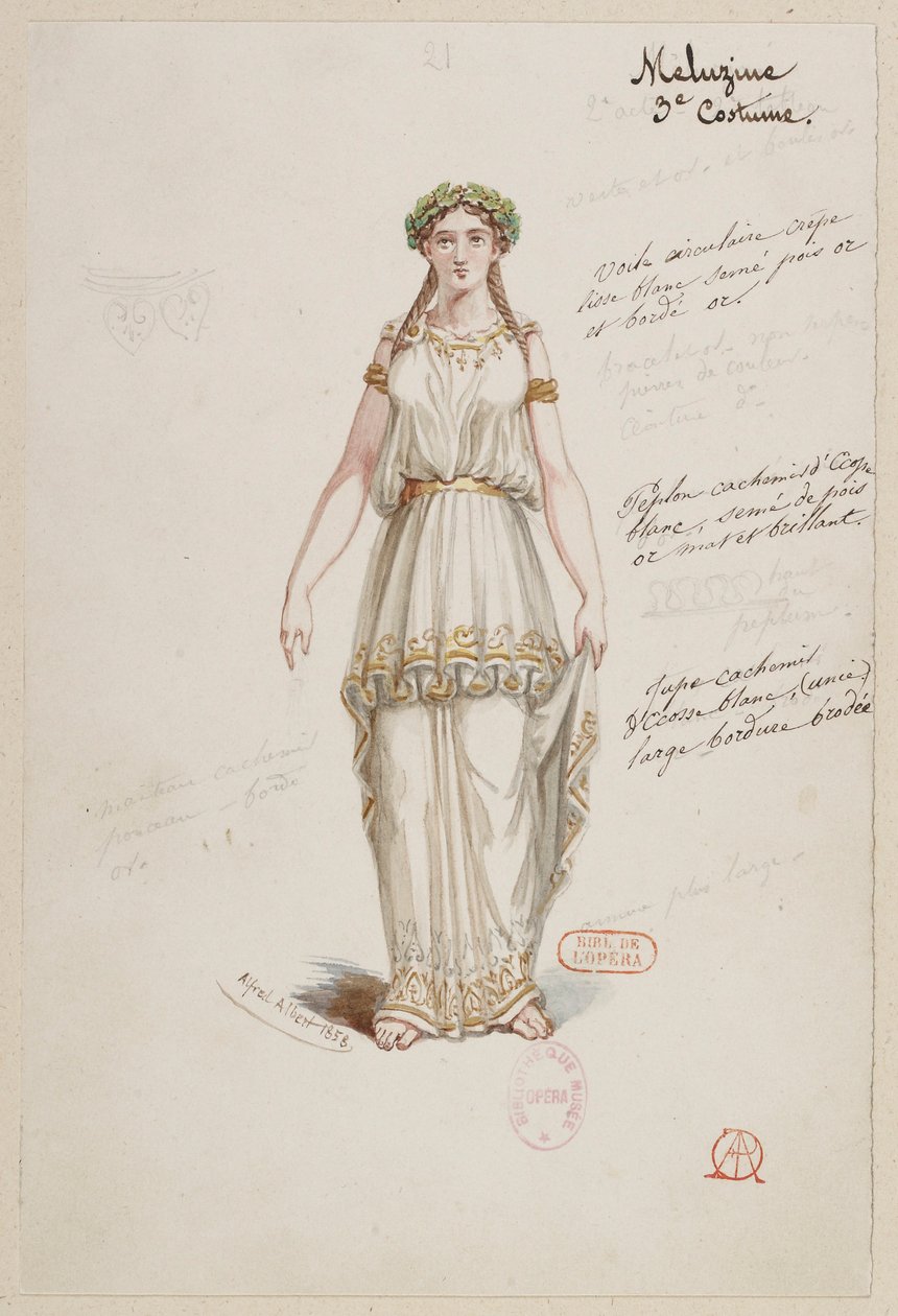 Halévy - La magicienne - modele kostiumów autorstwa Alfreda Alberta - 21. Mélusine, 3. kostium autorstwa Alfred Albert