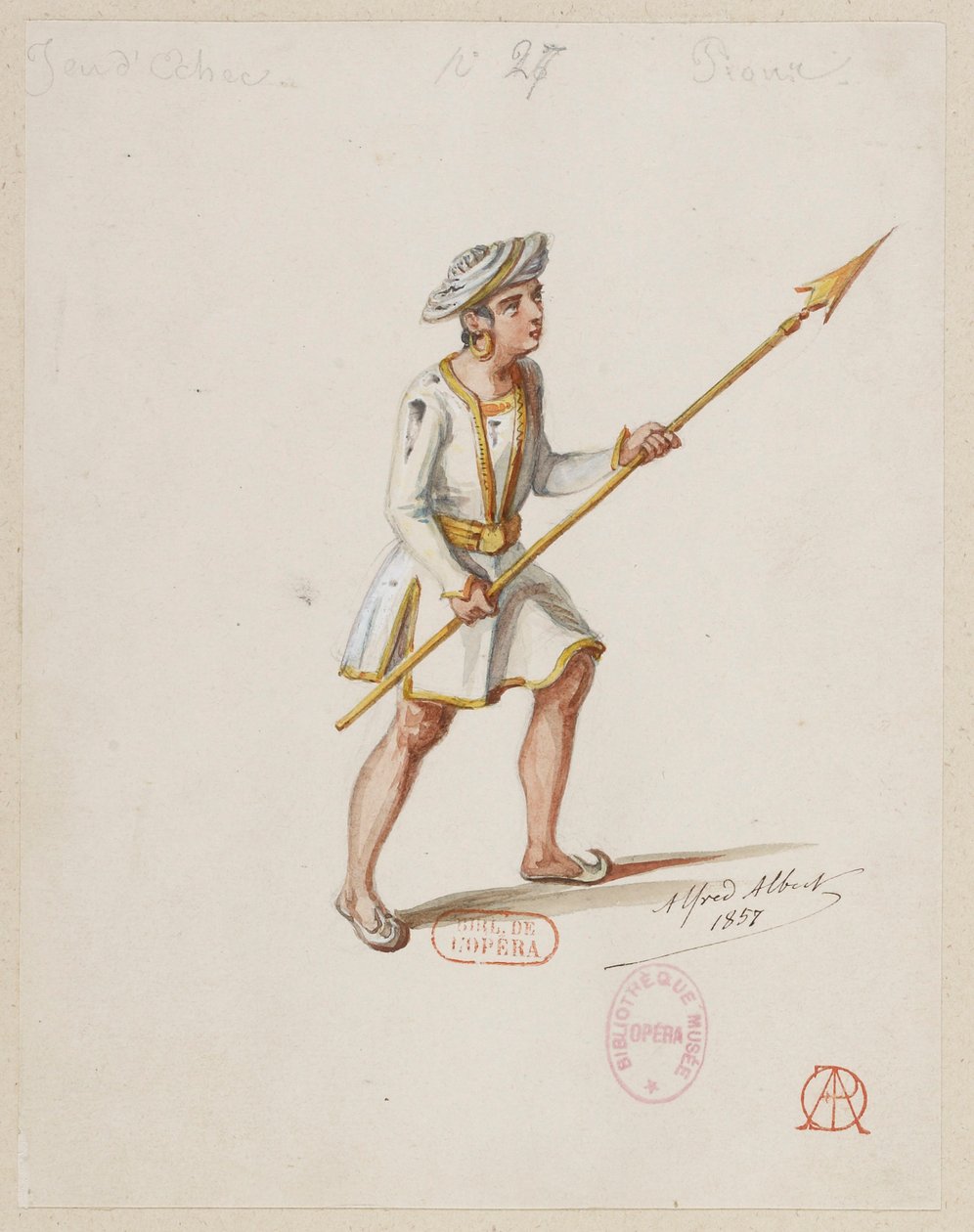 Halévy - La magicienne - modele kostiumów autorstwa Alfreda Alberta - 27. Gra w szachy, pionki (Saraceni) autorstwa Alfred Albert