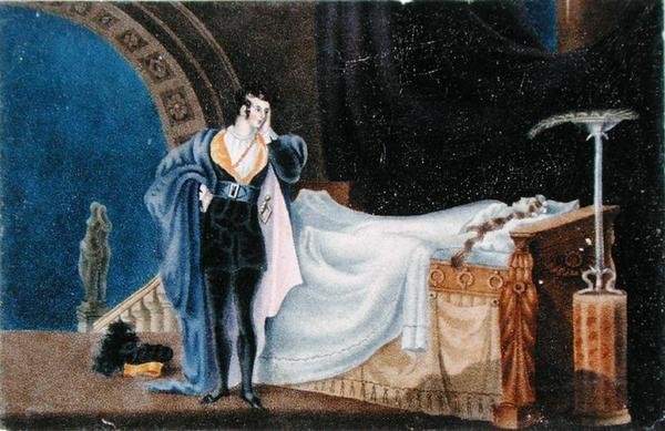 Ateista oglądający zwłoki swojej żony — Charlotte Bronte (1816-55) (lito) autorstwa Alfred B. (after) Clayton