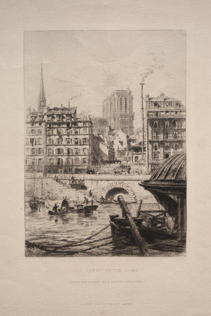 Stary Paryż: Notre Dame autorstwa Alfred Brunet Debaines
