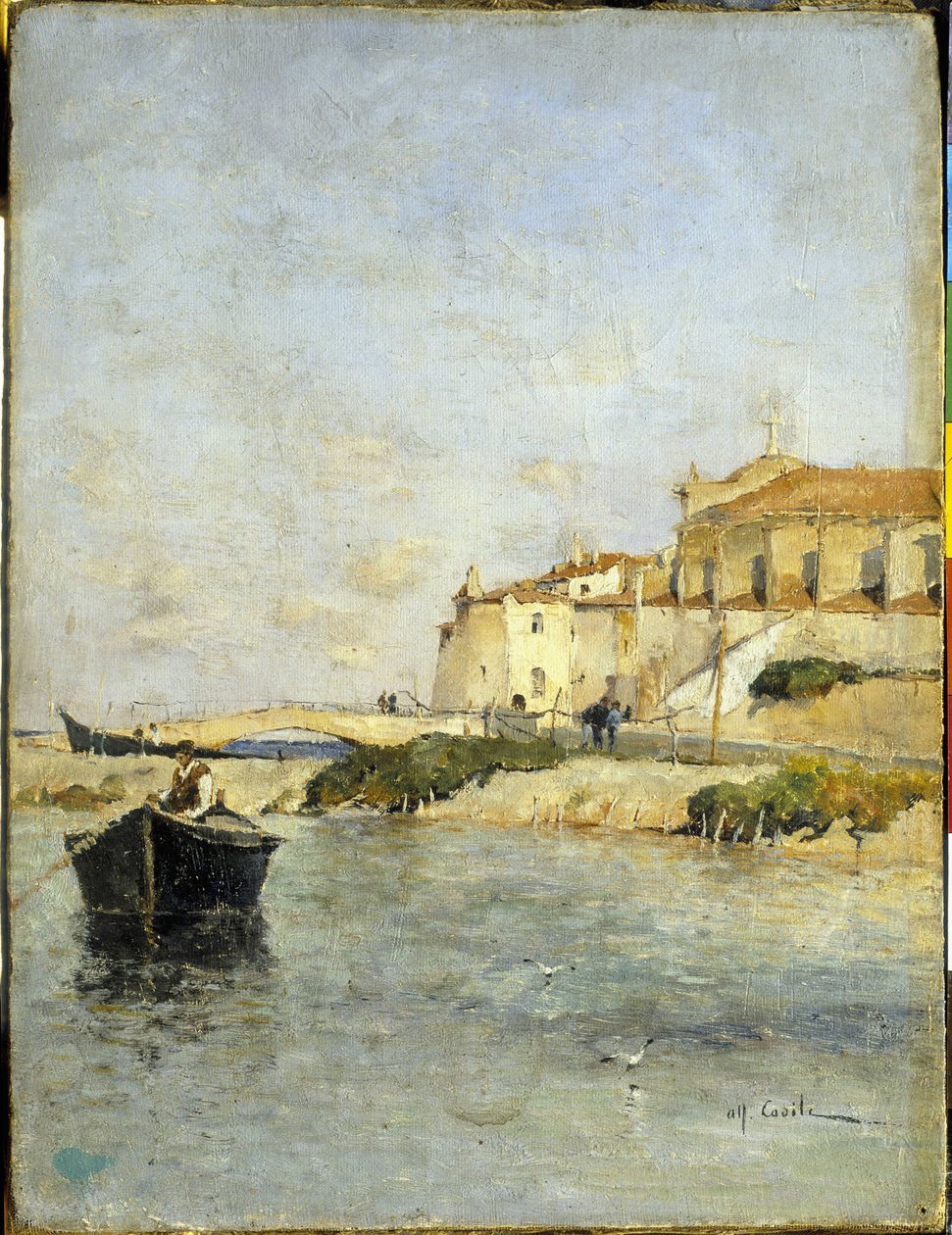 Wioska rybacka. Obraz Alfreda Casile (1848-1909). Limoux, Musee Petiet. autorstwa Alfred Casile