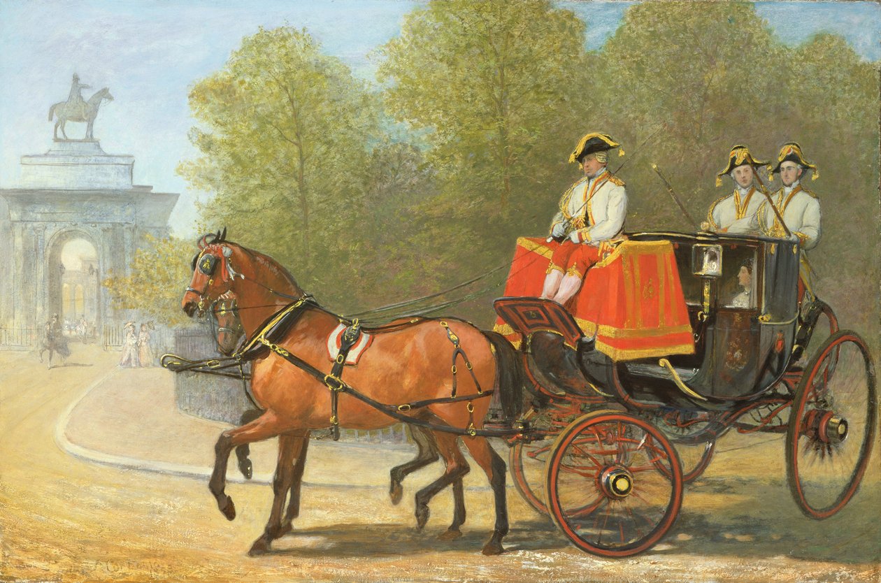 Wracając z salonu Jej Królewskiej Mości, Hyde Park Corner, 1853 autorstwa Alfred Chantrey Corbould